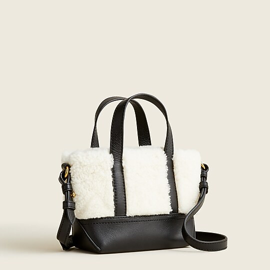 Mini Montauk tote in sherpa and leather | J. Crew US