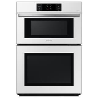 Bespoke 30"" Microwave Combination Wall Oven in White Glass | The Home Depot