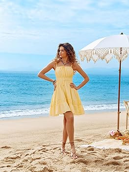 Kate Kasin Womens Sleeveless Backless Mini Dress, Summer Boho Dresses with Pockets, Beach Vacatio... | Amazon (US)