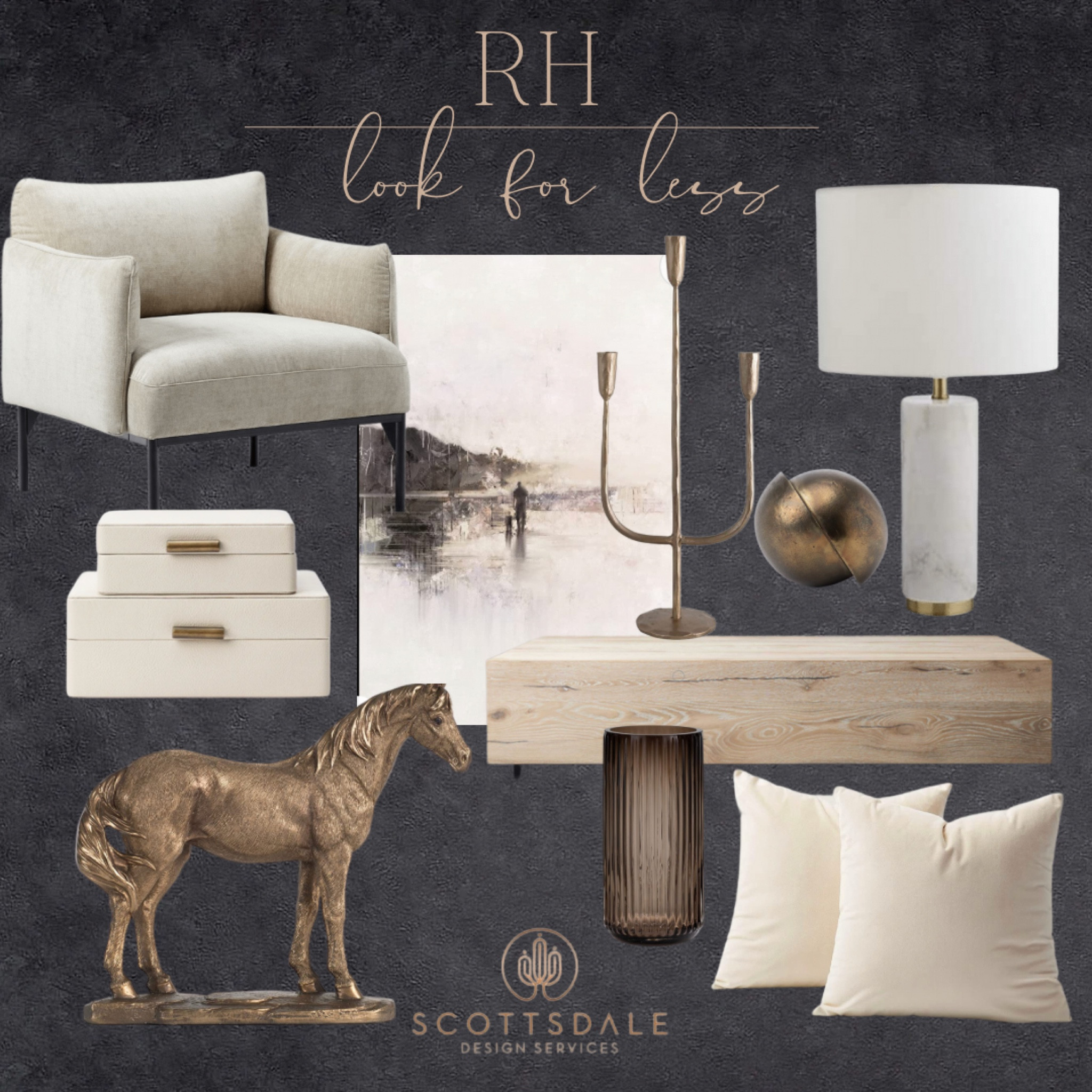 RH look for less curated finds🤍

Home decor, coffee table, rh, restoration hardware, horse, sphere, chair, decorative box, table lamp, forged candle holder, fluted vase, neutral wall art, neutral throw pillow

#LTKstyletip #LTKFind #LTKhome
