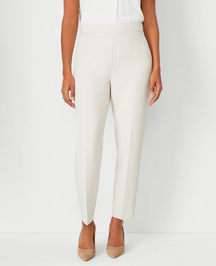 The Side Zip Ankle Pant in Fluid Crepe - Curvy Fit | Ann Taylor
