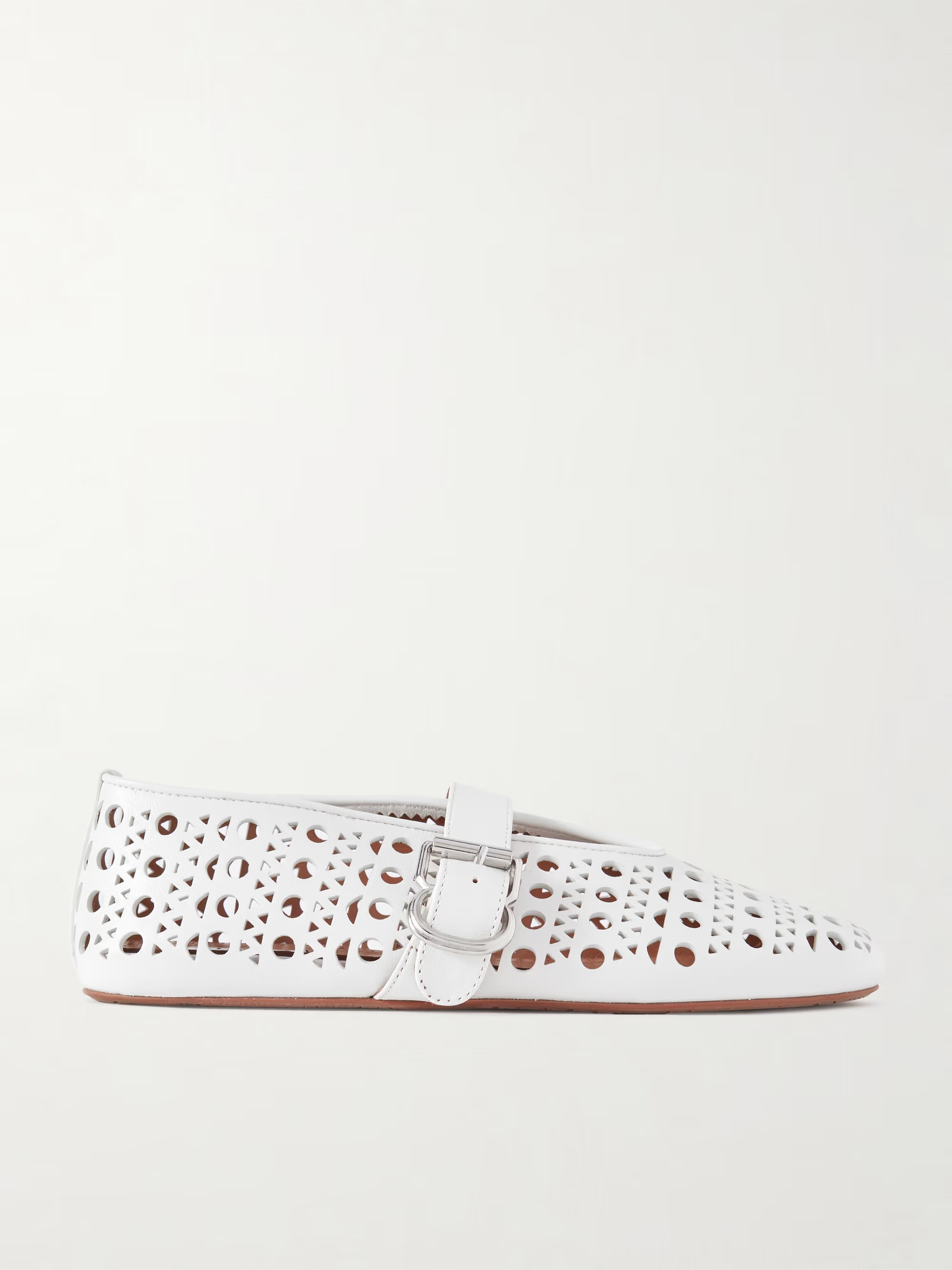 Perforated leather ballet flats | NET-A-PORTER (UK & EU)