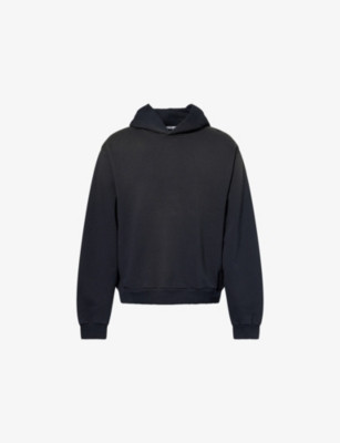 Acne Studios Mens Black Franziska 1996 Logo Cotton Hoodie L/M | Selfridges