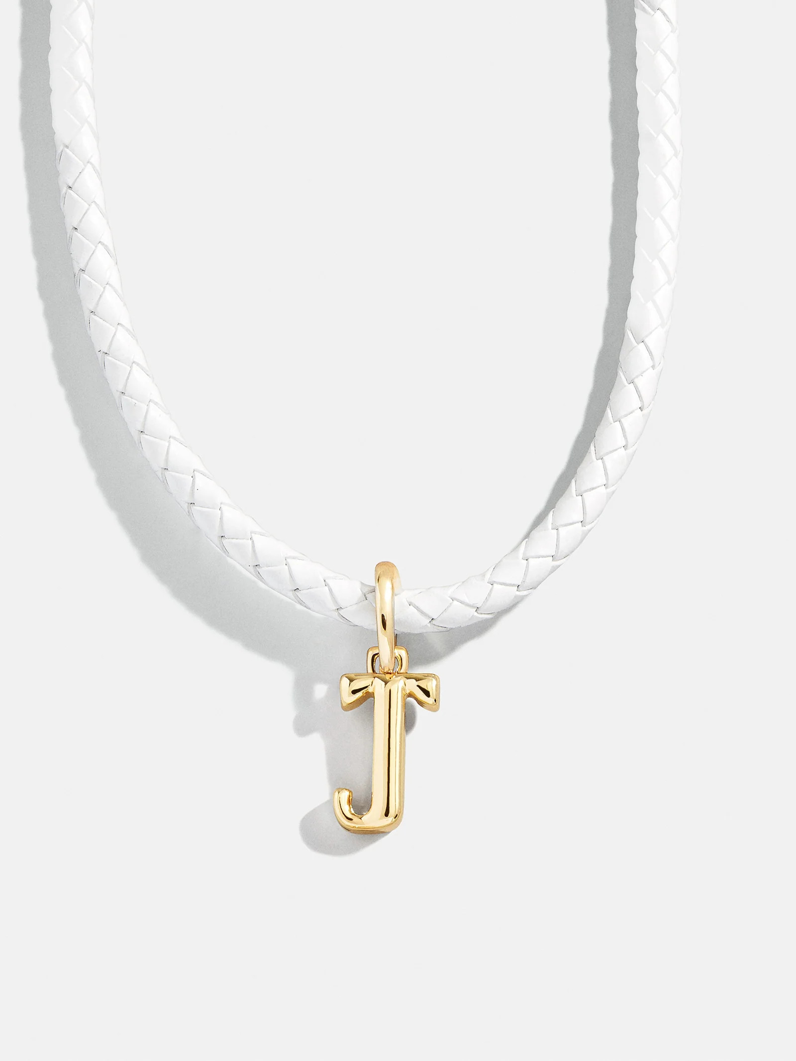 Leather Cord Initial Necklace - White | BaubleBar
