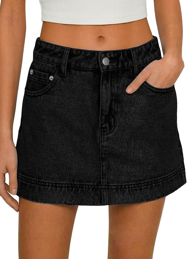 Womens Denim Skort High Waisted A-Line Jean Skirts Trendy Casual Shorts | Summer, Mini Shorts, wi... | Amazon (US)