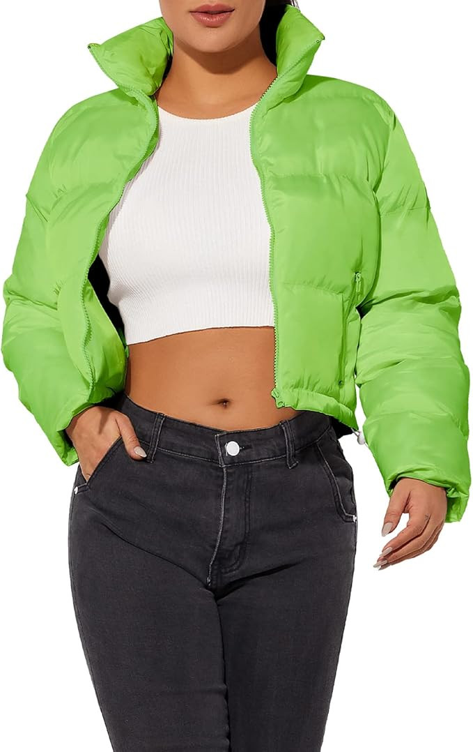 Hujoin Women's Crop Short Jacket Cropped Puffer Fashion Jackets for Women Warm Winter Lightweight... | Amazon (US)