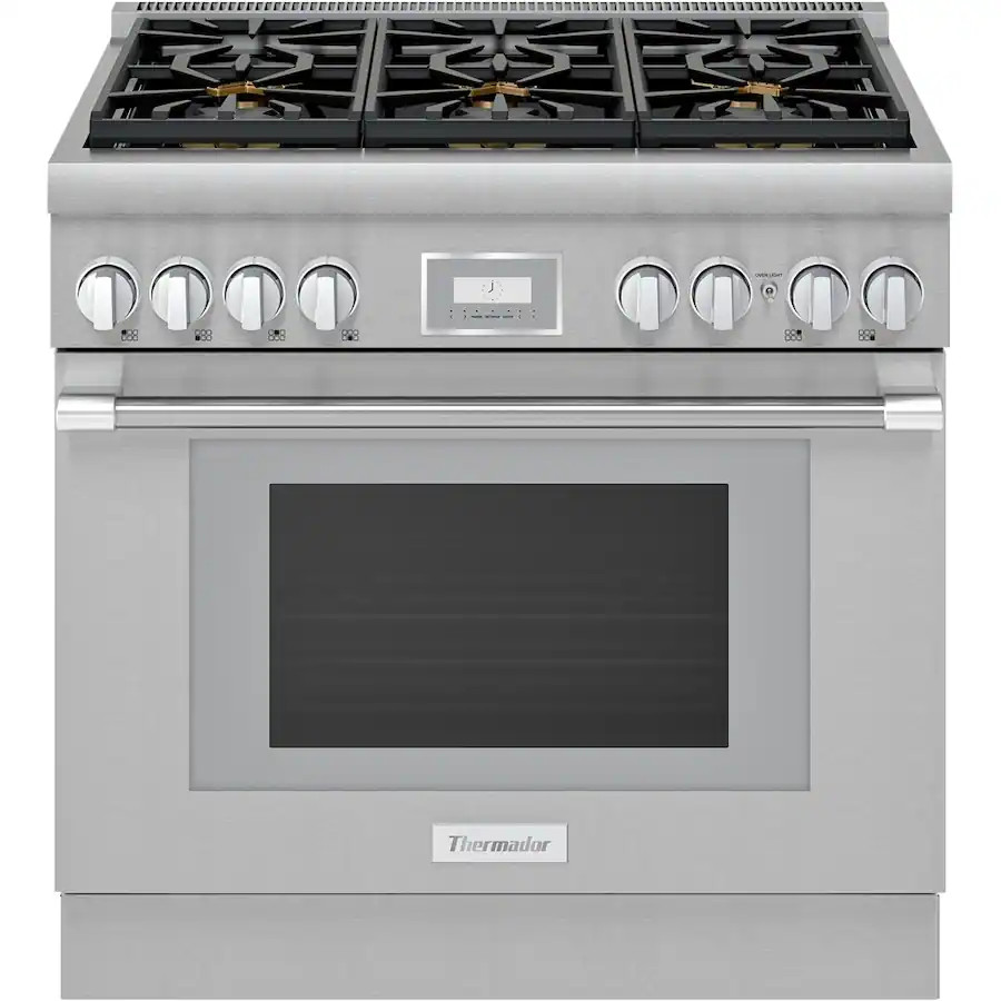 Thermador - ProHarmony 5 Cu. Ft. Freestanding Dual Fuel Convection Range with Self-Cleaning and 6... | Best Buy U.S.