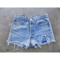 Beat To Hell Rare Vintage Levi's Distressed Denim Blue Jean Shorts 29"" Waist USA Made | Etsy (US)