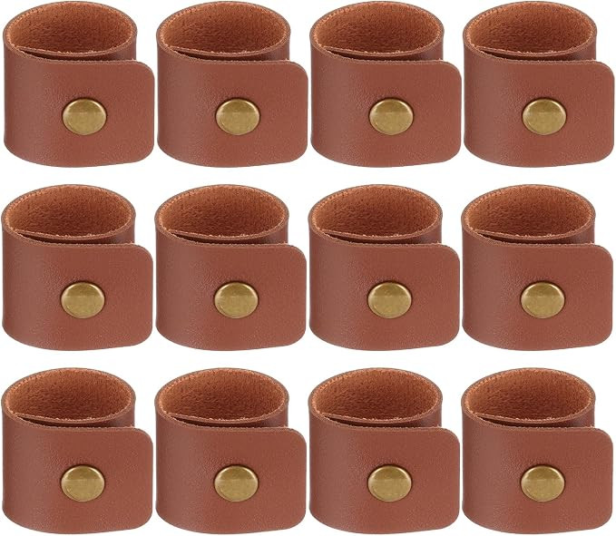 PATIKIL Napkin Rings, 12 Pcs Leather Napkin Rings Rustic Holder for Table Decor Thanksgiving Farm... | Amazon (UK)