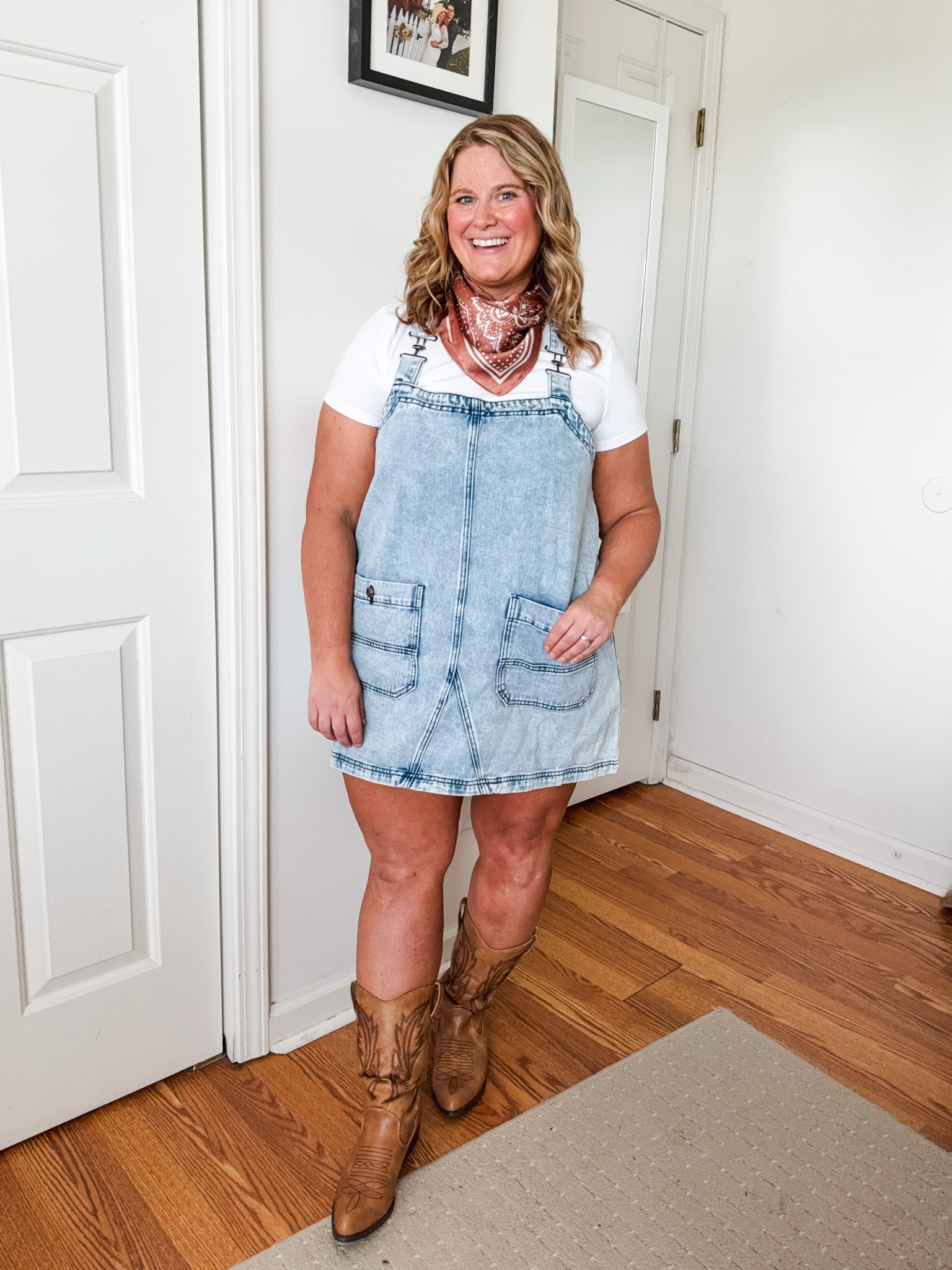 Country concert outfit / wearing an XL in my denim overalls / jumper and tee

#LTKMidsize #LTKPetite #LTKSeasonal