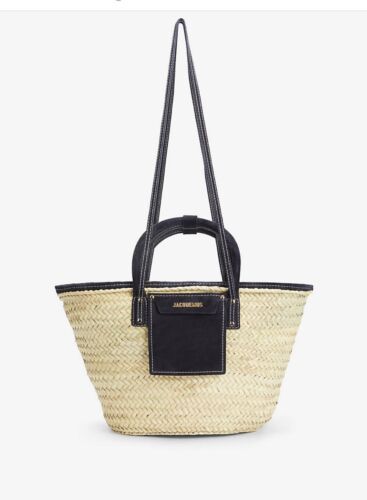 JACQUEMUS Le Panier Soleil woven straw beach basket tote bag Authentic  | eBay | eBay US