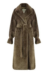 Darkpark Faux Fur Long Coat Coat — Green | Italist Inc.
