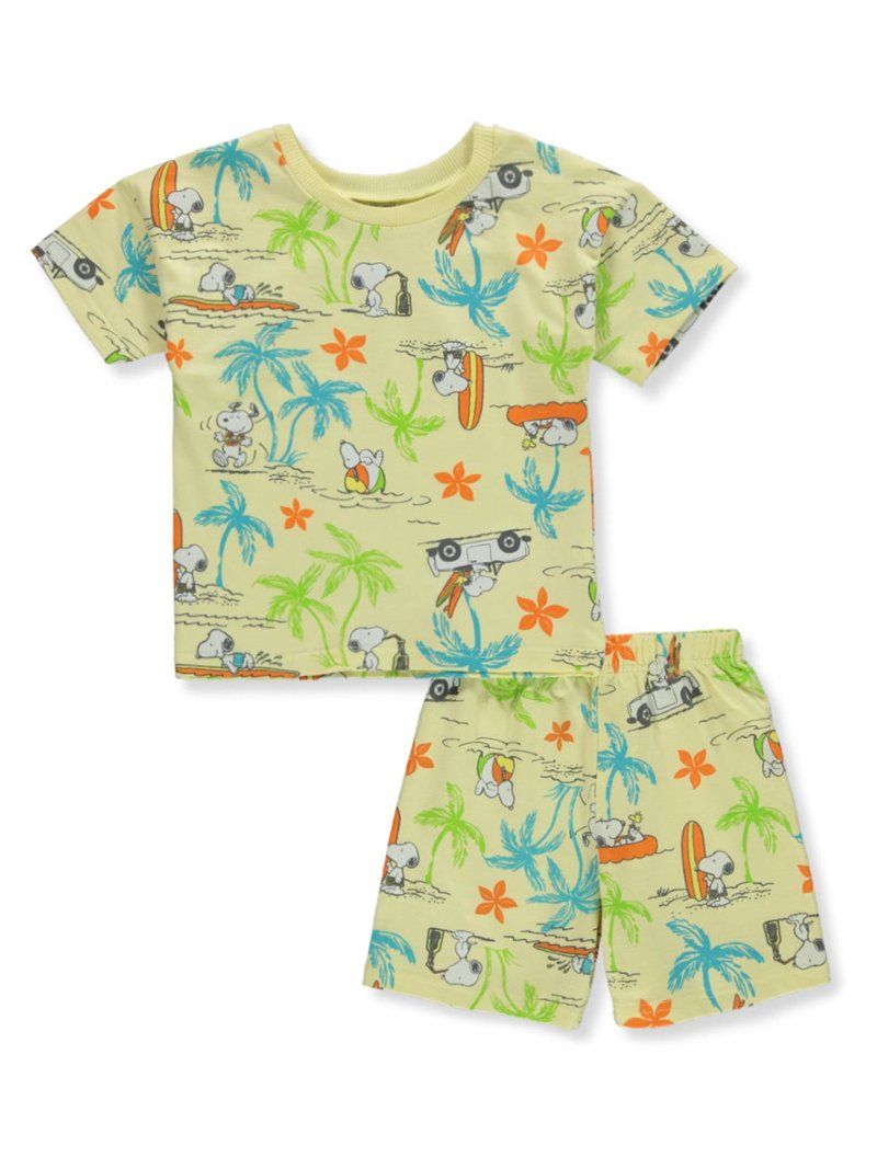 Peanuts Boys' 2-Piece Snoopy Shorts Set Outfit - yellow, 4t (Toddler) | Walmart (US)