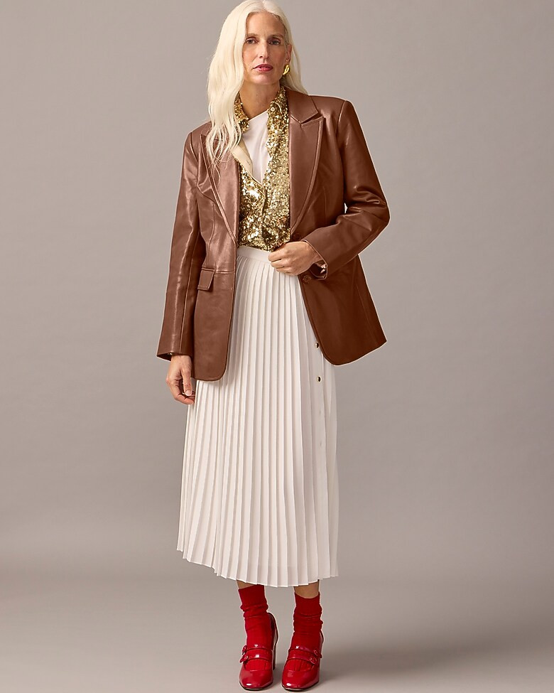Collection blazer-jacket in distressed leather | J. Crew US
