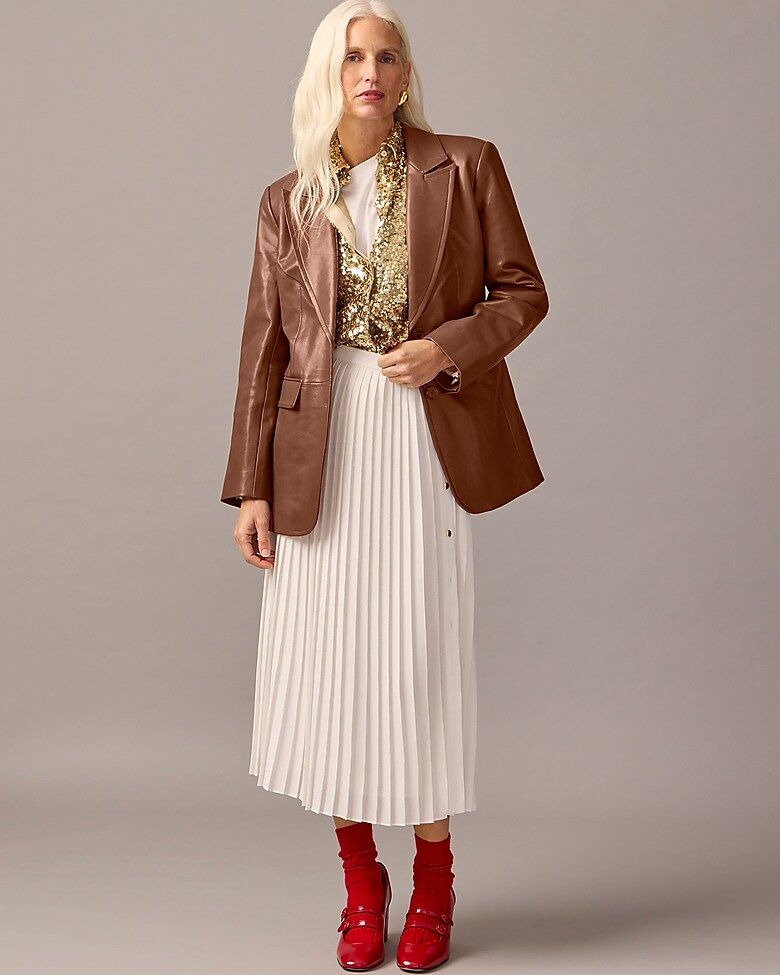 Collection blazer-jacket in distressed leather | J.Crew US