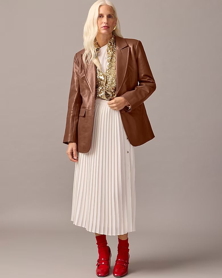 Collection blazer-jacket in distressed leather | J.Crew US