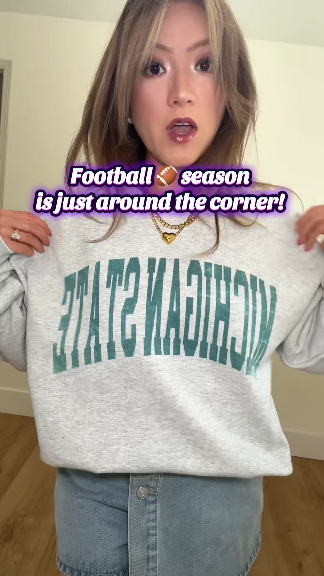Wearing size large in the sweatshirt. Exact sweatshirt linked in my TikTok showcase @nancy.buss