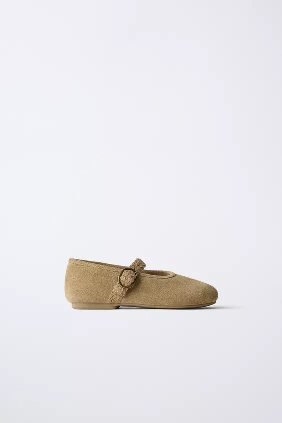 LEATHER BALLET FLATS | Zara UK
