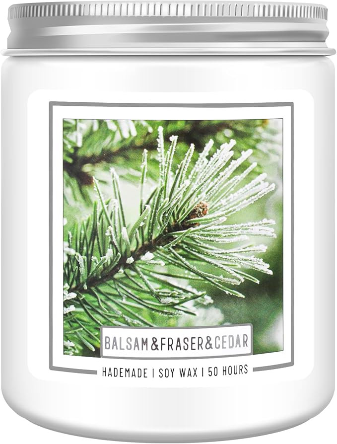 Homsolver Balsam Pine Candle, Christmas Balsam Fir Candles Scented, 9oz Holiday Candles with 50+ ... | Amazon (US)