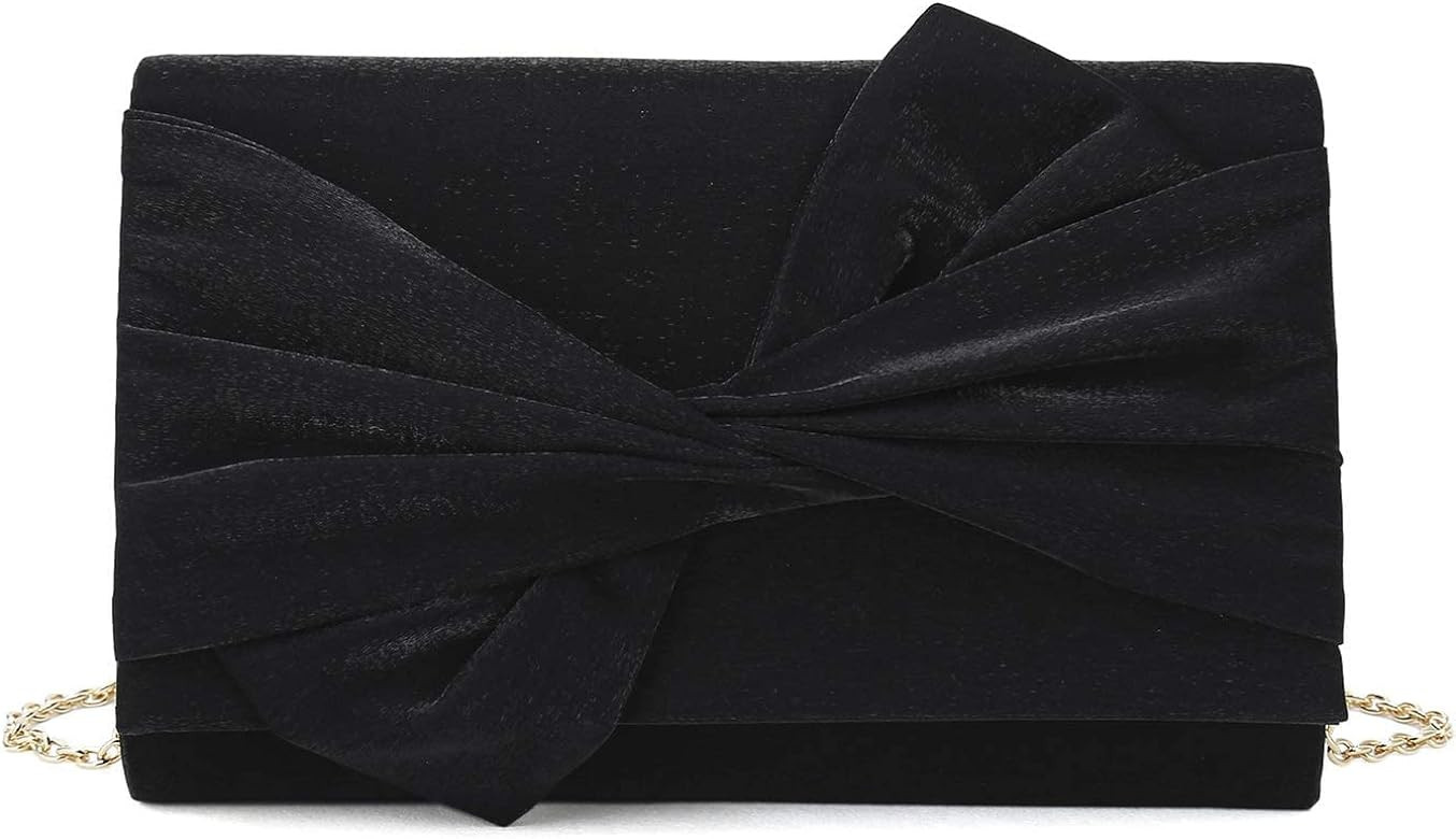 IXEBELLA Satin Evening Bag Bow Flap Clutch Purse for Women Formal Party/Prom/Wedding… | Amazon (US)