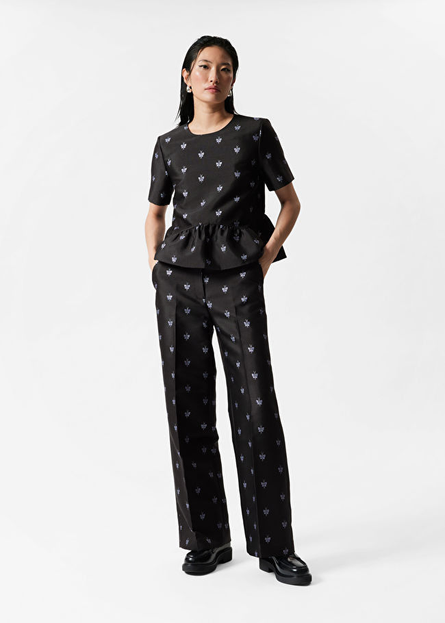 Wide Metallic-Jacquard Trousers | & Other Stories (EU + UK)