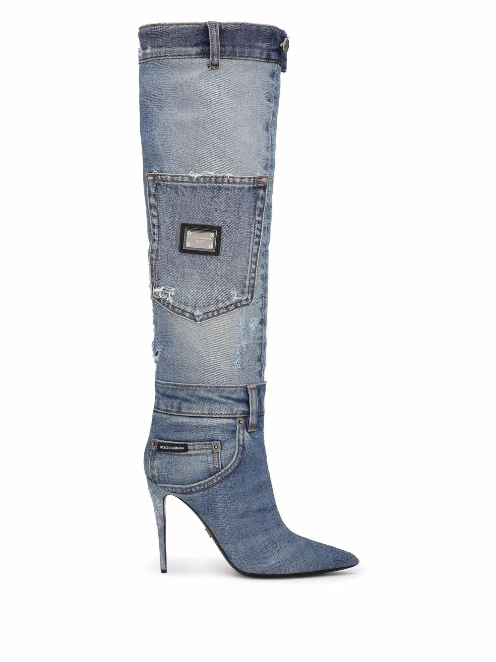 denim pointed-toe boots | Farfetch Global