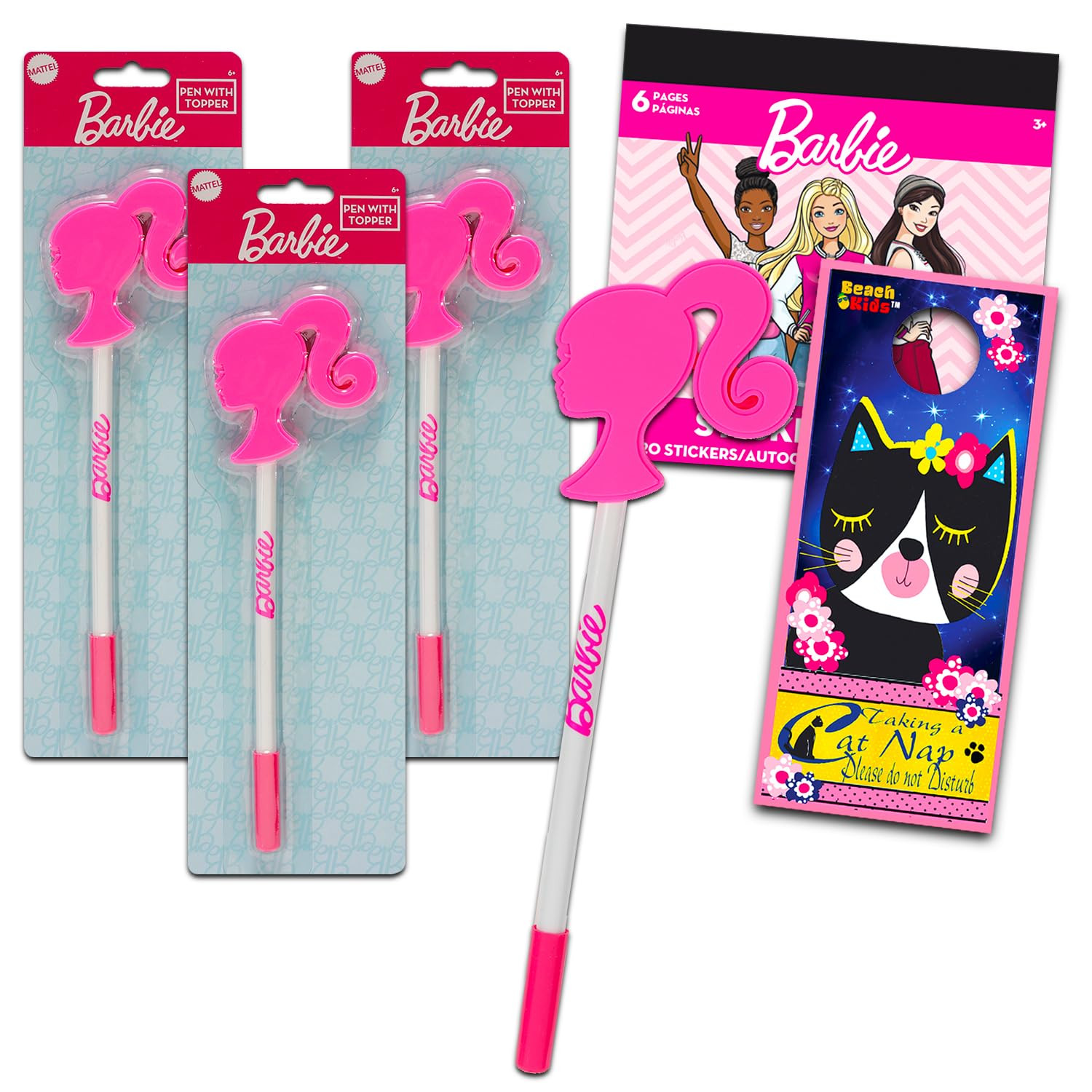 Barbie School Supplies Pen Set - 3 Pc Ballpoint Pens Party Favors Bundle for Kids Plus Stickers |... | Amazon (US)