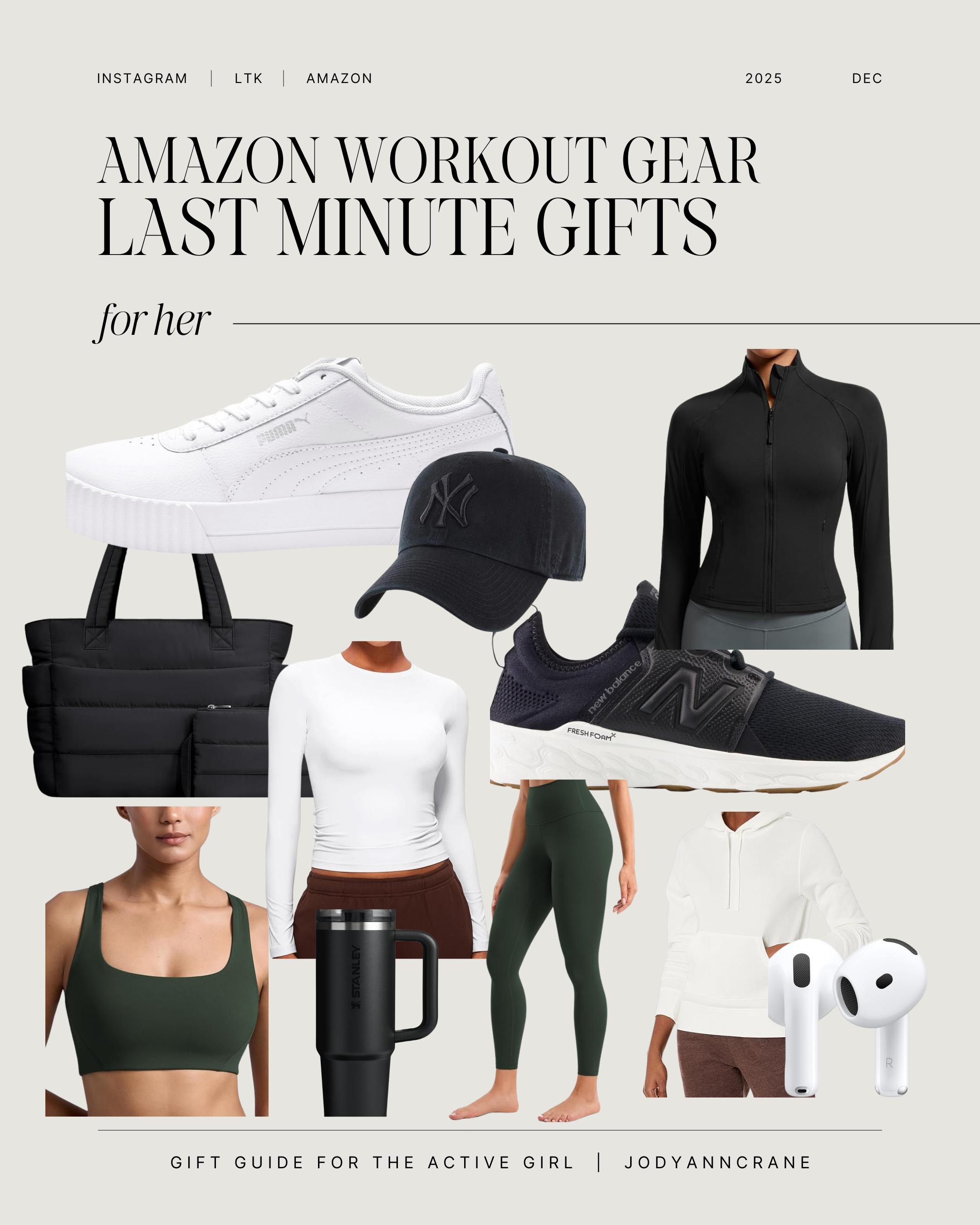 🎁 Last-minute Amazon gift ideas for the active girl

I put together a roundup of workout + athleisure pieces I’d actually want — and honestly, I’m hoping this makes my husband’s last-minute shopping a little easier 😅

Everything here is practical, cozy, and easy to wear. Feel free to send this to your partner or just treat yourself because sometimes that’s the fastest solution.

✨ All items are Prime and arriving before Christmas (as of today). 

 #LTKcanada #LTKfitness #LTKgiftguide