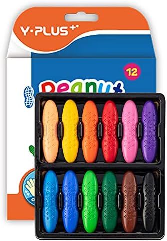 YPLUS Peanut Crayons for Kids, 12 Colors Washable Toddler Crayons, Non-Toxic Baby Crayons for age... | Amazon (US)