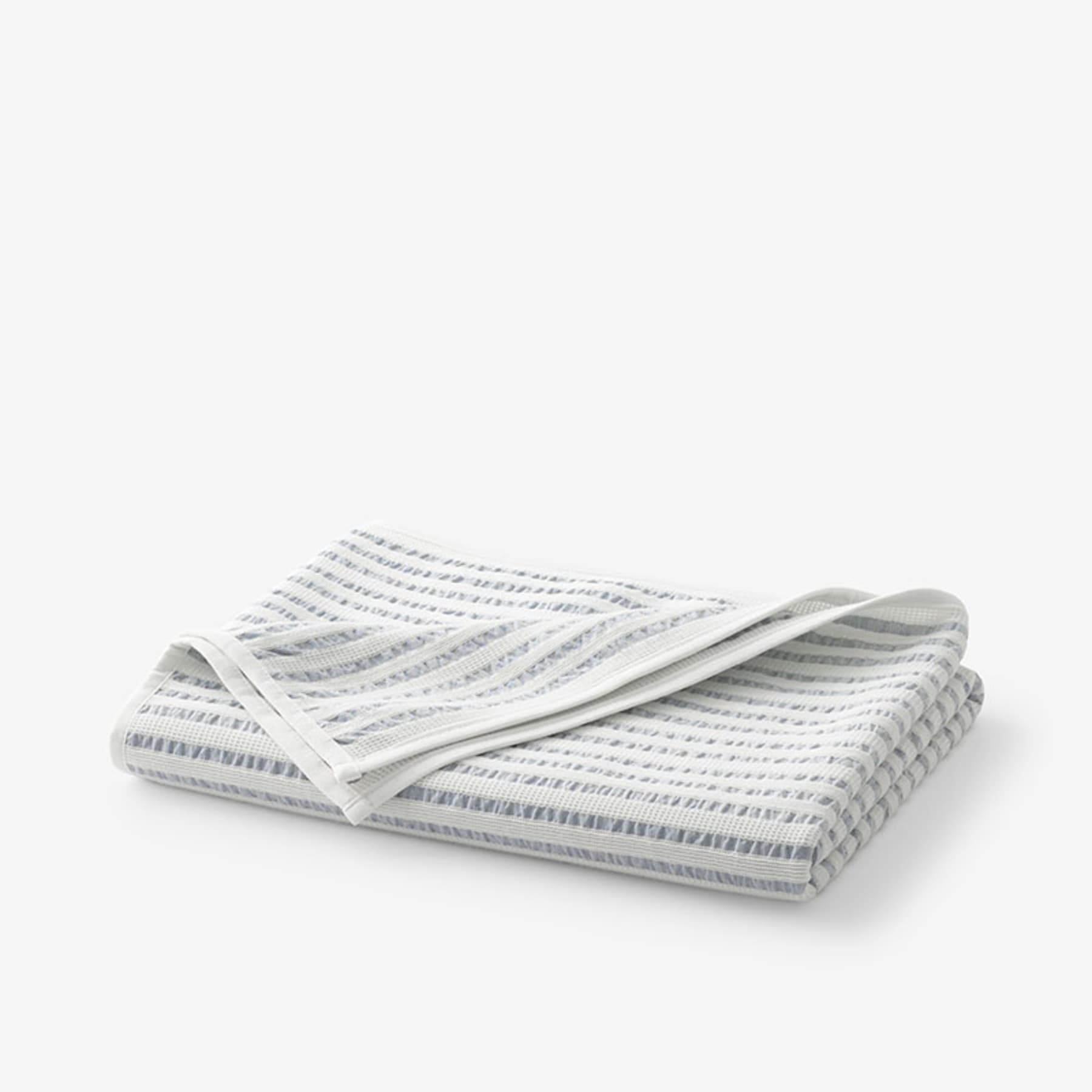 Ruched Stripe Throw - Dusty Blue, Throw | The Company Store