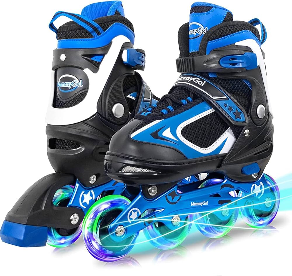 MammyGol Adjustable Inline Skates for Kids, Boys Blades Skate Girls with Light up Wheels | Amazon (US)