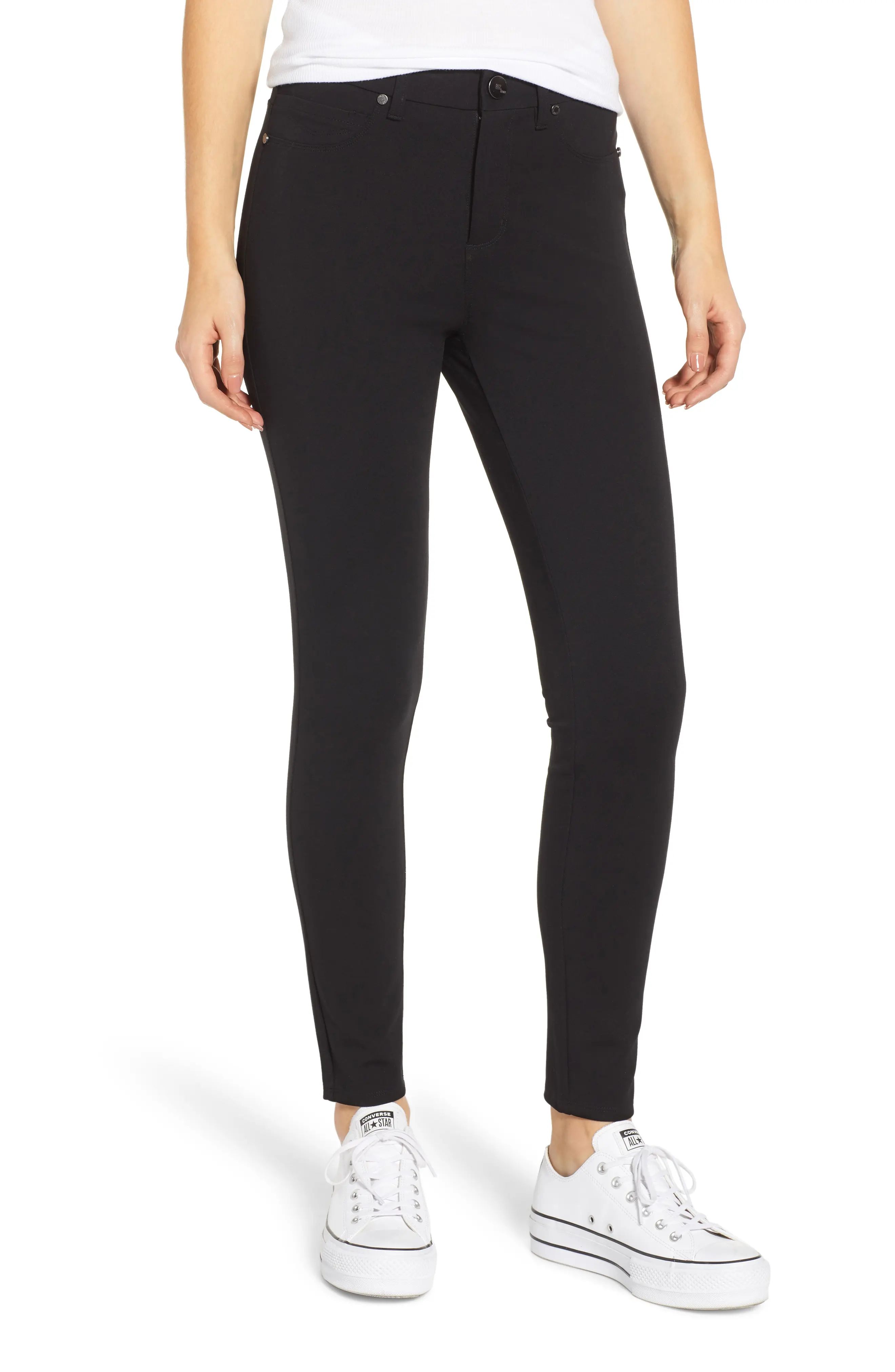 Women's 1822 Denim Ponte Skinny Jeans, Size 30 - Black | Nordstrom