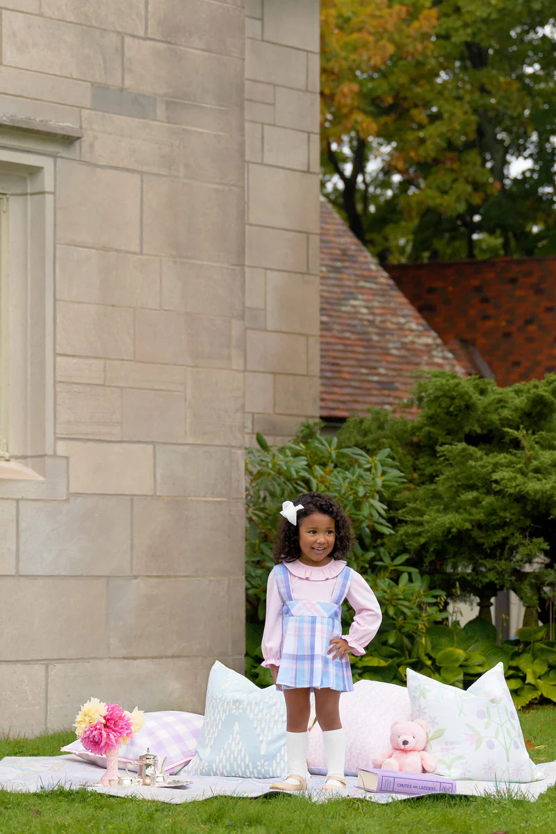 Long Sleeve Ramona Ruffle Shirt & Onesie - Palm Beach Pink with Palisa | The Beaufort Bonnet Company
