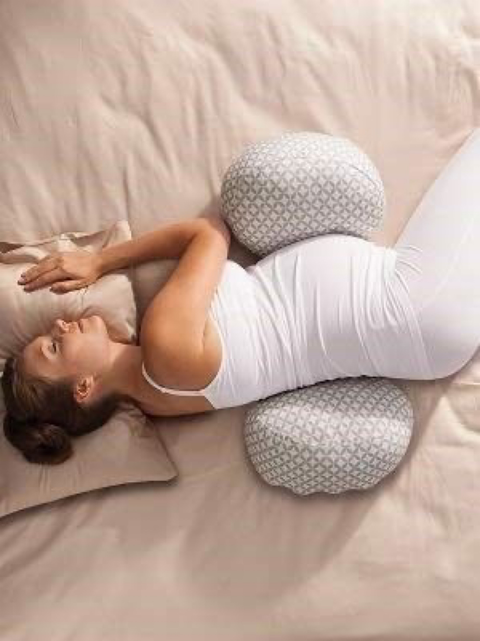 This pillow was so so useful throughout my 2nd and 3rd trimesters! I felt like I preferred it to those huge ones because it supports just your belly and lower back. The one I got is 3 pieces - it’s adjustable based on the size of your tummy and includes one extra small freestanding pillow. You can also totally take it apart if you want and just slot the individual pieces where you need the support (which is what I started doing in my 3rd trimester). It’s also like a wedge so it’s at an angle, which I found to be much better than just a fat plush traditional pregnancy pillow. 