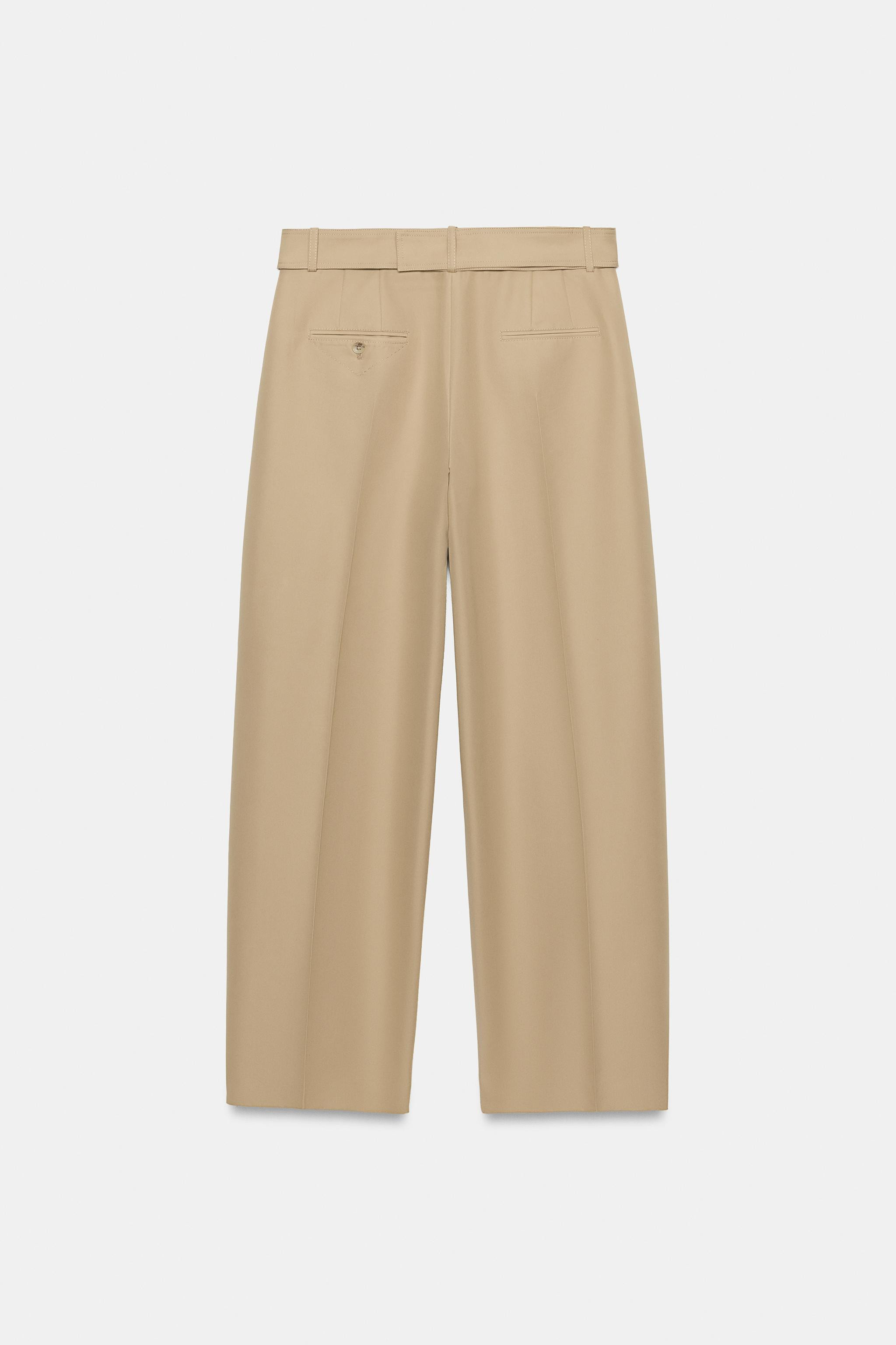 ZW COLLECTION BELTED PLEATED PANTS | Zara US