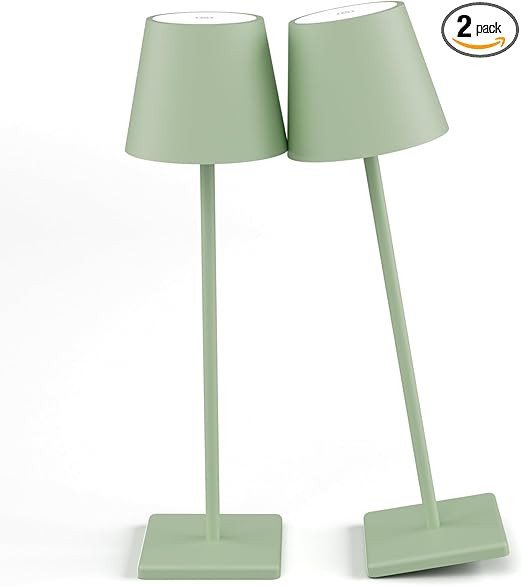 Aoceley 2-Pack LED Cordless Table Lamp, Rechargeable Battery Desk lamp 3W 5500mAh Battery Operate... | Amazon (US)