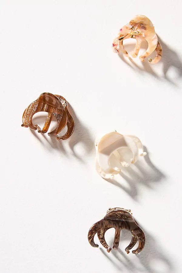 Neutral Mini Hair Claw Clips, Set of 4 | Anthropologie (US)