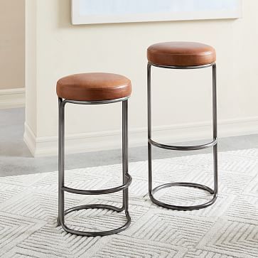 Cora Leather Counter Stool | West Elm (US)