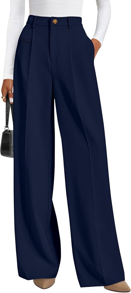 PRETTYGARDEN Women's Tailored Wide Leg Work Dress Pants | Amazon (US)