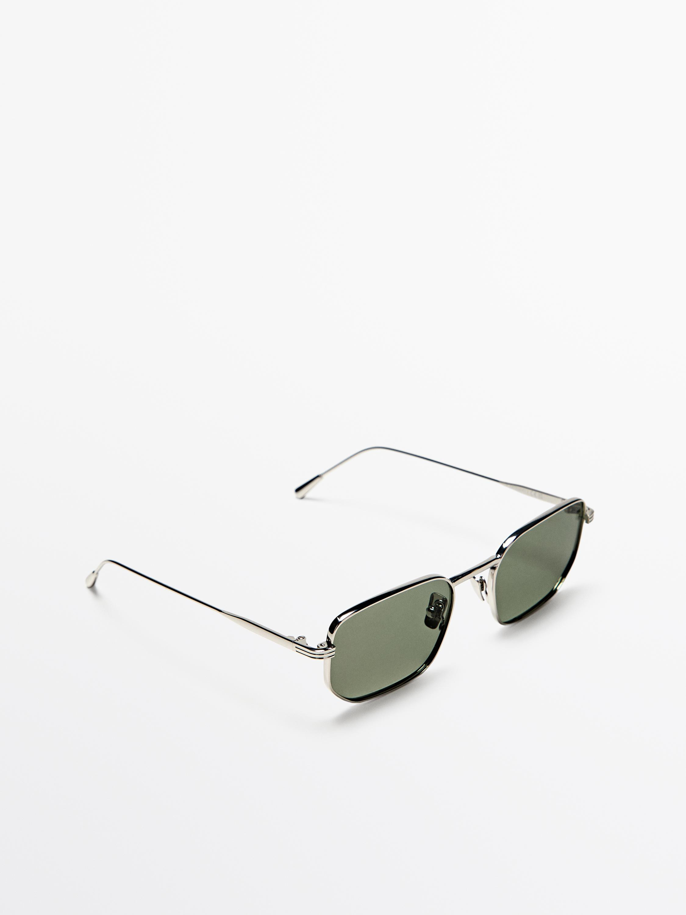Kastenförmige Sonnenbrille mit Metallgestell | Massimo Dutti DE