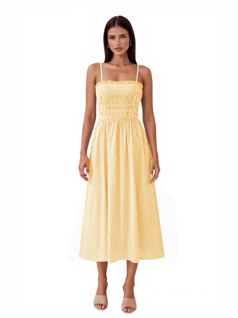 PRETTYGARDEN Women's Maxi Striped Dress, Sizes S-XXL | Walmart (US)