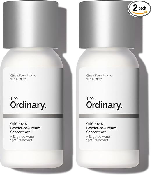 The Ordinary Sulfur 10% Powder-to-Cream Acne Spot Treatment Concentrate, Reduces Pimple Size and ... | Amazon (US)