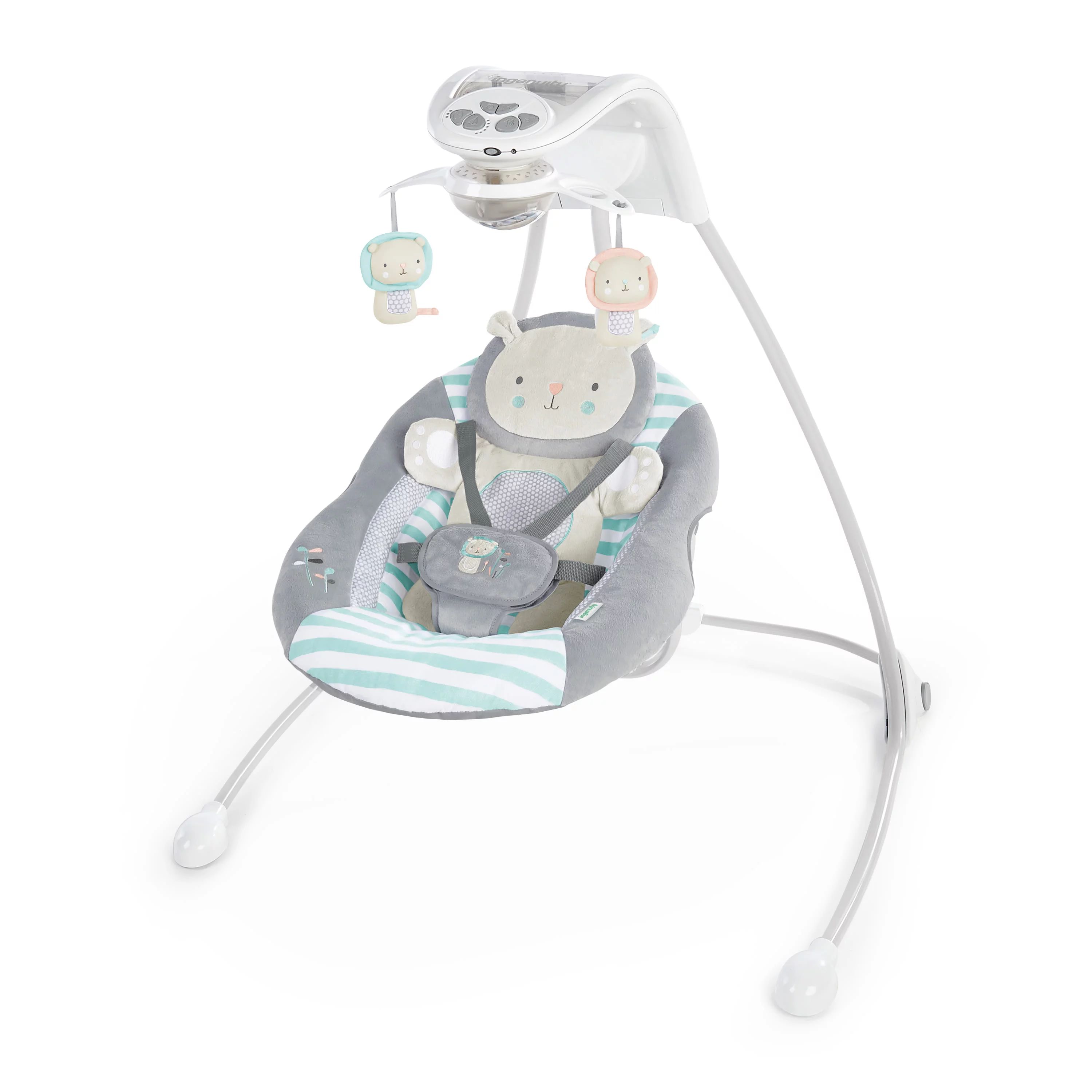 Ingenuity InLighten Foldable Lightweight Baby Swing with Lights, Gray | Walmart (US)