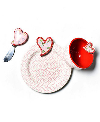 Happy Everything by Laura Johnson Heart Embellishment Plate Bowl and Spreader, Set of 3 - Macy's | Macy's