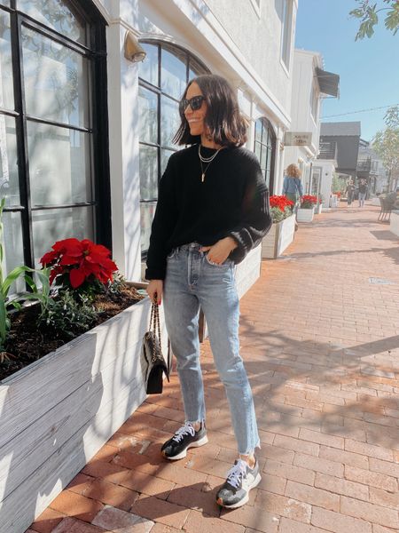 Today’s outfit for lunch 
Jeans are tts and 100% cotton so they will stretch over time. Short gal friendly, wearing a 23  
100% cotton sweater- oversized fit, wearing an xs 
NB327 tts 