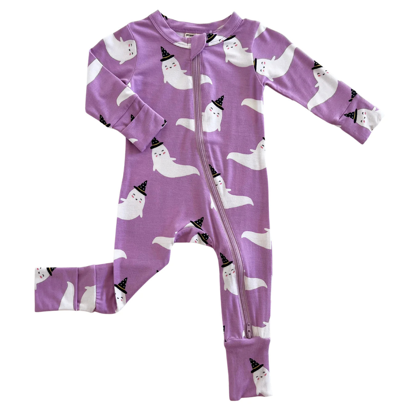 2-Way Convertible Zip Romper, Purple Ghost | SpearmintLOVE