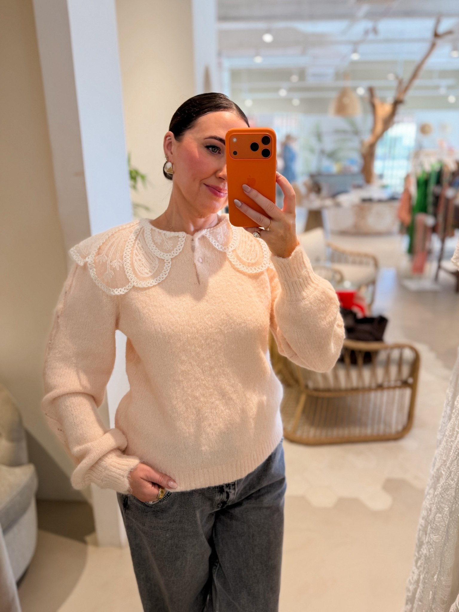 The prettiest jumper I ever did see! That lace collar detail though 🩷 @NEXT EU 

#LTKuae #LTKgiftguide #LTKFashionMonth