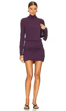 Bobi Long Sleeve Tee Dress in Dark Purple from Revolve.com | Revolve Clothing (Global)