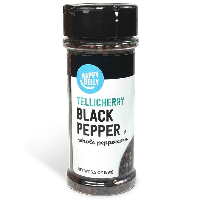 Amazon Brand - Happy Belly Tellicherry Black Pepper, Whole Peppercorn, 3.5 Ounces | Amazon (US)