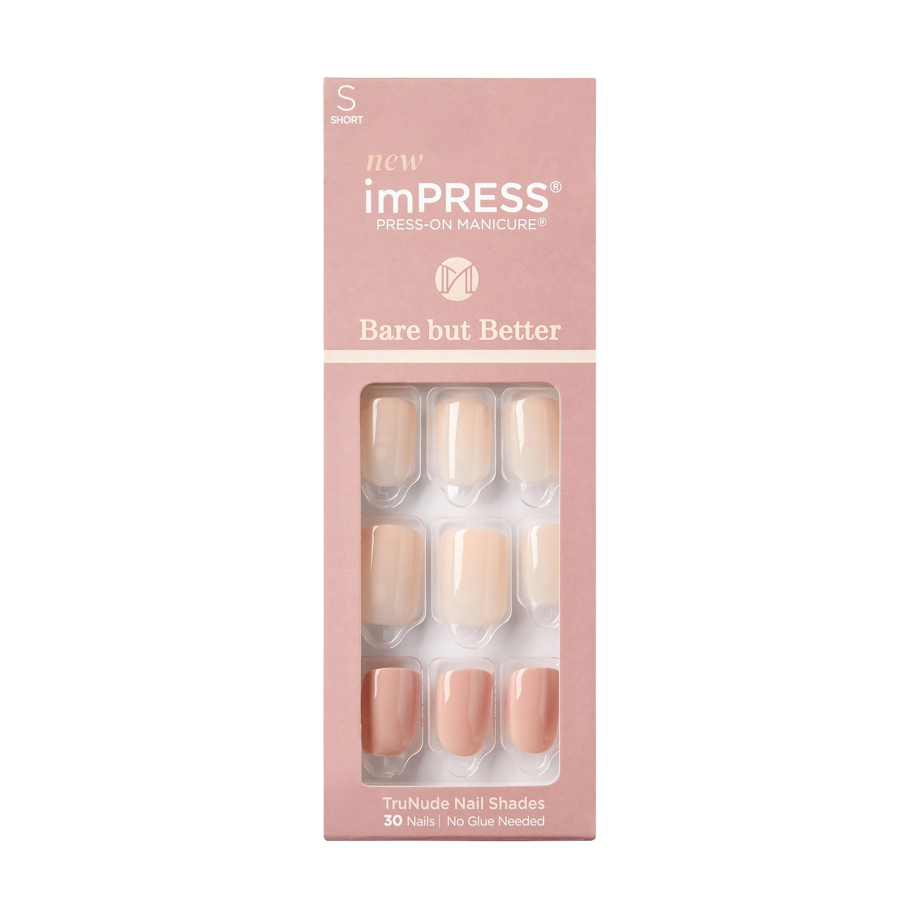 KISS imPRESS Bare but Better Press-on Nails, Simple Pleasure, 30 Count | Walmart (US)